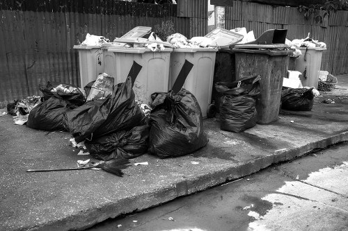 Waste clearance truck operating in East London