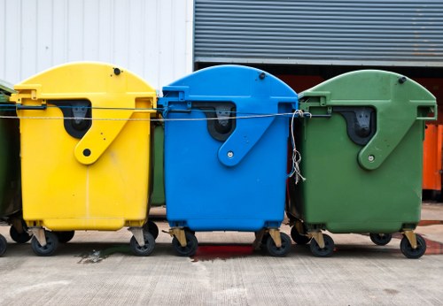 Recycling center processing waste in East London