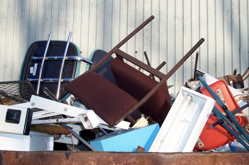 Donated furniture being loaded for charity in East London