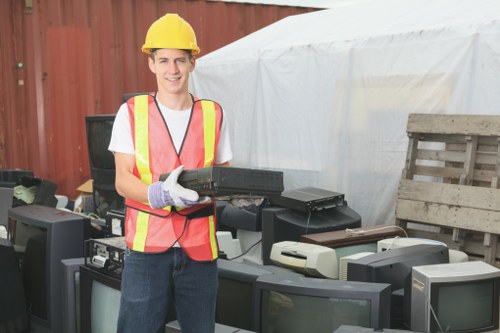 Residential waste removal service in action